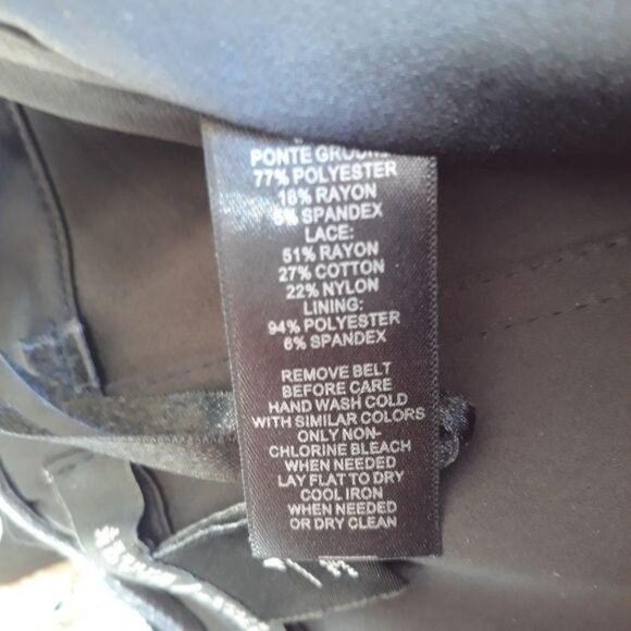 Vintage WHBM 80's Cocktail Structured Strapless Lace Peplum Dress Black Sz 4 - Picture 13 of 13